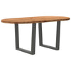 Eettafel Ovaal Massief Eikenhout Lichtbruin