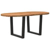 Eettafel Ovaal Massief Eikenhout Lichtbruin