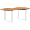 Eettafel Ovaal Massief Eikenhout Lichtbruin