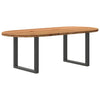 Eettafel Ovaal Massief Eikenhout Lichtbruin