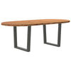 Eettafel Ovaal Massief Eikenhout Lichtbruin