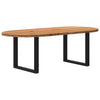 Eettafel Ovaal Massief Eikenhout Lichtbruin