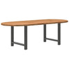 Eettafel Ovaal Massief Eikenhout Lichtbruin