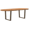 Eettafel Ovaal Massief Eikenhout Lichtbruin