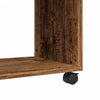 Bijzettafel Met Wieltjes 70X35X60 Cm Bewerkt Hout Kleur