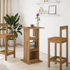 Bartafel Met Opbergruimte 60X60X102 Cm Hout Artisanaal Eiken