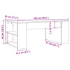 Salontafel 102X55X42 Cm Bewerkt Hout Kleurig