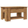 Salontafel 79X49X41 Cm Bewerkt Hout Artisanaal Eikenkleur