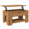 Salontafel 79X49X41 Cm Bewerkt Hout Artisanaal Eikenkleur