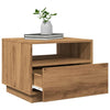 Salontafel Met Led-Verlichting 50X49X40 Cm Artisan Eikenkleurig