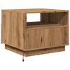 Salontafel Met Led-Verlichting 50X49X40 Cm Artisan Eikenkleurig