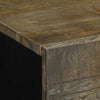 Nachtkastje 50X33X60 Cm Massief Mangohout Lichtgrijs Zwart Eiken