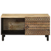Salontafel 80X50X40 Cm Massief Ruw Mangohout Zwart