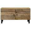 Salontafel 80X50X40 Cm Massief Ruw Mangohout Zwart