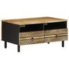 Salontafel 80X54X40 Cm Massief Ruw Mangohout Zwart Roze