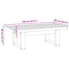 Salontafel Noain U-Vormige Poten 120X60X40 Cm Massief Hout