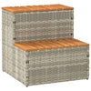 Hottub-Opstap 50X50X50,5Cm Poly Rattan&Massief Acaciahout