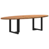 Eettafel Ovaal Massief Eikenhout Lichtbruin