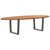 Eettafel 220X100X74 Cm Ovaal Massief Eikenhout Lichtbruin