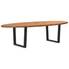 Eettafel 220X100X74 Cm Ovaal Massief Eikenhout Lichtbruin