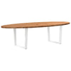 Eettafel 220X100X74 Cm Ovaal Massief Eikenhout Lichtbruin