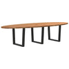 Eettafel 220X100X74 Cm Ovaal Massief Eikenhout Lichtbruin