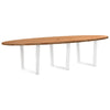 Eettafel 220X100X74 Cm Ovaal Massief Eikenhout Lichtbruin