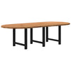 Eettafel Ovaal Massief Eikenhout Lichtbruin