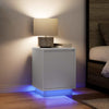 Nachtkastje Met Led-Verlichting 38X34X50 Cm Bruin Eiken