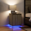 Nachtkastje Met Led-Verlichting 38X34X50 Cm Bruin Eiken