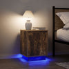 Nachtkastje Met Led-Verlichting 38X34X50 Cm Bruin Eiken