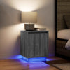 Nachtkastje Met Led-Verlichting 38X34X50 Cm Bruin Eiken