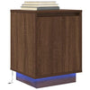 Nachtkastje Met Led-Verlichting 38X34X50 Cm Bruin Eiken