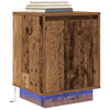 Nachtkastje Met Led-Verlichting 38X34X50 Cm Bruin Eiken