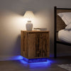 Nachtkastje Met Led-Verlichting 38X34X50 Cm Bruin Eiken