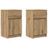 Nachtkastjes 39X35X65Cm Bewerkt Hout Artisanaal Eikenkleur