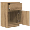 Nachtkastjes 39X35X65Cm Bewerkt Hout Artisanaal Eikenkleur