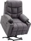MCombo 7286 Elektrische Sta‑Op Relaxfauteuil – Grijs Stof of Bruin Microvezel