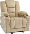 MyGoodHome Elektrische Relaxstoel met Ligfunctie, Massage & Verwarming - TV Stoel - Grijs/Donkergrijs/Beige