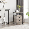 Nachtkastje, set van 2 bijzettafeltjes met laden, nachtkastje met plank, nachtcommode, metalen frame stabiel, gemakkelijk te monteren, voor woonkamer, slaapkamer, grijs