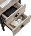 Nachtkastje, set van 2 bijzettafeltjes met laden, nachtkastje met plank, nachtcommode, metalen frame stabiel, gemakkelijk te monteren, voor woonkamer, slaapkamer, grijs