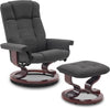 Luxuriöser Relaxsessel – Liegefunktion – mit Hocker – Kunstleder – 360 Grad – Schwarz – Fernsehsessel – 75 x 77 x 103 cm