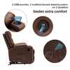 MCombo 7286 Elektrische Sta‑Op Relaxfauteuil – Grijs Stof of Bruin Microvezel