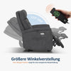 MCombo relaxfauteuil met relaxfunctie, elektrisch verstelbare TV-fauteuil, TV Stoel met 160° Ligfunctie, relaxfauteuil, USB & zijvak, fauteuil woonkamer relax, 7077 (Donkergrijs)