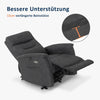 MCombo relaxfauteuil met relaxfunctie, elektrisch verstelbare TV-fauteuil, TV Stoel met 160° Ligfunctie, relaxfauteuil, USB & zijvak, fauteuil woonkamer relax, 7077 (Donkergrijs)