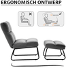 Luxe Relaxstoel met Hocker 0014 – Velvet Grijs – Ergonomisch & Comfortabel