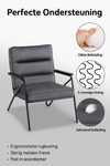 MCombo 4750 Relaxsessel aus Samt – Dunkelgrau – Ergonomisches &amp; kompaktes Design