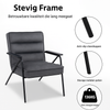 MCombo 4750 Relaxsessel aus Samt – Dunkelgrau – Ergonomisches &amp; kompaktes Design