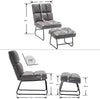 Relaxstoel met Hocker - Model 0016 - Microvezel Donkergrijs - Ergonomisch & Luxe Loungestoel