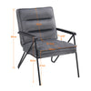 MCombo 4750 Relaxsessel aus Samt – Dunkelgrau – Ergonomisches &amp; kompaktes Design